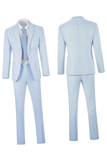 Seersucker Striped Blazer Pants 2 Piece Men's Summer Suit