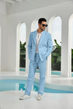 Seersucker Double Breasted Blazer Pants 2 Piece Men's Summer Suit