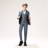 Grey Formal 5 Piece Boys Suits
