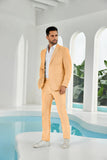 Seersucker Striped Blazer Pants 2 Piece Men's Summer Suit