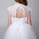 Princes Dresses Applique Party Gown Flower Girl Long Dress for Wedding