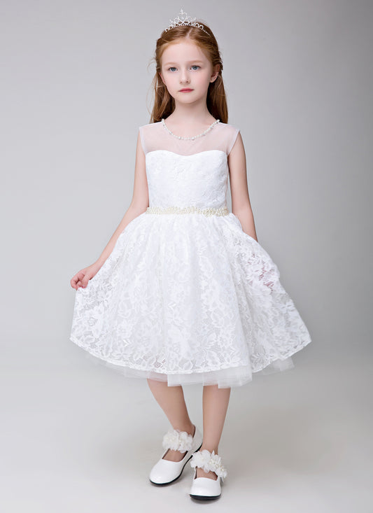 Applique Party Gown Flower Girl Long Dress for Wedding Dresses