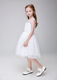 Applique Party Gown Flower Girl Long Dress for Wedding Dresses