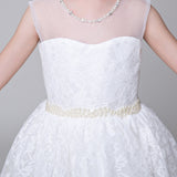 Applique Party Gown Flower Girl Long Dress for Wedding Dresses