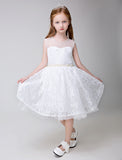 Applique Party Gown Flower Girl Long Dress for Wedding Dresses