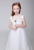 Applique Party Gown Flower Girl Long Dress for Wedding