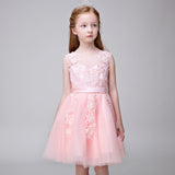 Flower Girl Applique Party Gown Long Dress for Wedding