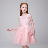 Flower Girl Applique Party Gown Long Dress for Wedding