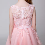 Flower Girl Applique Party Gown Long Dress for Wedding
