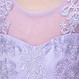 Short Applique Flower Girl Party Gown Long Dress for Wedding