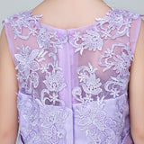 Short Applique Flower Girl Party Gown Long Dress for Wedding
