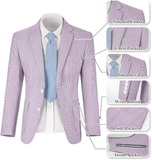 Summer Lightweight Seersucker Suit Shorts Mens Set 2 - Wehilion.uk # # #