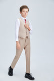 Champagne Classic 4 Piece Boys Suits With Vest+Pants+Shirt+Tie
