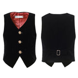 Black Velvet 3 Piece Boy's Formal Boys Suits With Jacket Vest Pants