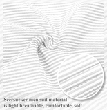 Summer Lightweight Seersucker Suit Shorts Mens Set 2 - Wehilion.uk # # #