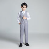 Light Grey Formal Classic 5 Piece Boys Suits