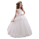 Applique Party Gown Princes Dresses Flower Girl Long Dress for Wedding YSM03