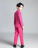 Pink Kid Boys Formal Classic Suits Set 5 Piece Boys Suits