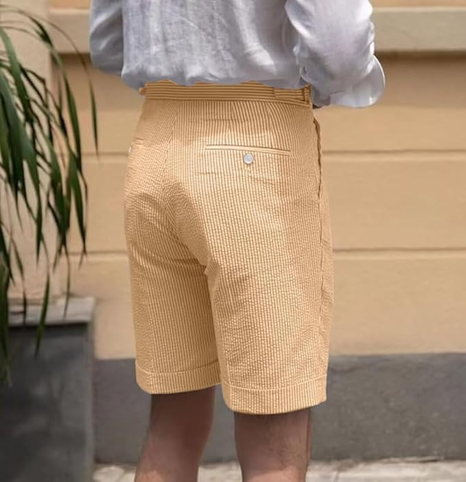 Summer Lightweight Seersucker Suit Shorts Mens Set 2 - Wehilion.uk # # #