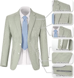 Summer Lightweight Seersucker Suit Shorts Mens Set 2 - Wehilion.uk # # #