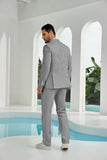 Seersucker Striped Blazer Pants 2 Piece Men's Summer Suit