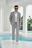 Seersucker Striped Blazer Pants 2 Piece Men's Summer Suit