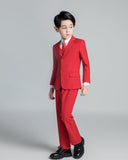 Red Classic Suits Set 5 Piece Boys Suits