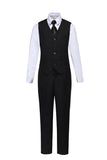 Black 2 Piece Kids Boys' Vest and Pants Dress Suits Set