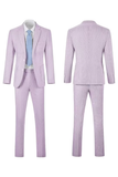 Seersucker Striped Blazer Pants 2 Piece Men's Summer Suit
