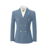 Double Breasted Peak Lapel Corduroy Suit 2 Pieces Men's Suits Jacket+Pants 2765