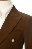 Double Breasted Peak Lapel Corduroy Suit 2 Pieces Men's Suits Jacket+Pants 2765