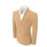 Double Breasted Peak Lapel Corduroy Suit 2 Pieces Men's Suits Jacket+Pants 2765