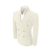 Double Breasted Peak Lapel Corduroy Suit 2 Pieces Men's Suits Jacket+Pants 2765