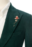 Winter Corduroy Peak Lapel 2 Pieces Men's Suits Jacket+Pants 2786