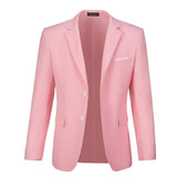 Pink Two Button Wedding 3 Pieces Slim Fit Men Suits