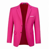 Fuchsia Two Button Wedding 3 Pieces Slim Fit Men Suits