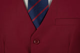 Burgundy Two Button Wedding 3 Pieces Slim Fit Men Suits