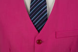 Fuchsia Two Button Wedding 3 Pieces Slim Fit Men Suits