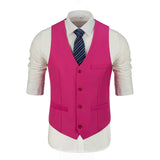 Fuchsia Two Button Wedding 3 Pieces Slim Fit Men Suits