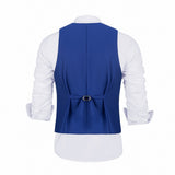 Royal Blue Two Button Wedding 3 Pieces Slim Fit Men Suits