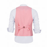 Pink Two Button Wedding 3 Pieces Slim Fit Men Suits