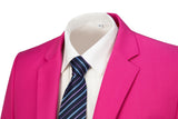 Fuchsia Two Button Wedding 3 Pieces Slim Fit Men Suits