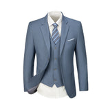 Denim Blue Two Button Wedding 3 Pieces Slim Fit Men Suits