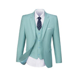 Mint Green Two Button Wedding 3 Pieces Slim Fit Men Suits