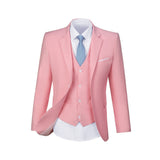 Pink Two Button Wedding 3 Pieces Slim Fit Men Suits