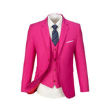 Fuchsia Two Button Wedding 3 Pieces Slim Fit Men Suits
