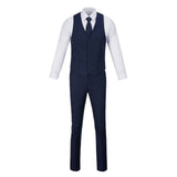 Navy Two Button Wedding 3 Pieces Slim Fit Men Suits