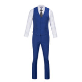 Royal Blue Two Button Wedding 3 Pieces Slim Fit Men Suits