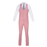 Pink Two Button Wedding 3 Pieces Slim Fit Men Suits