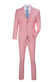 Pink Two Button Wedding 3 Pieces Slim Fit Men Suits